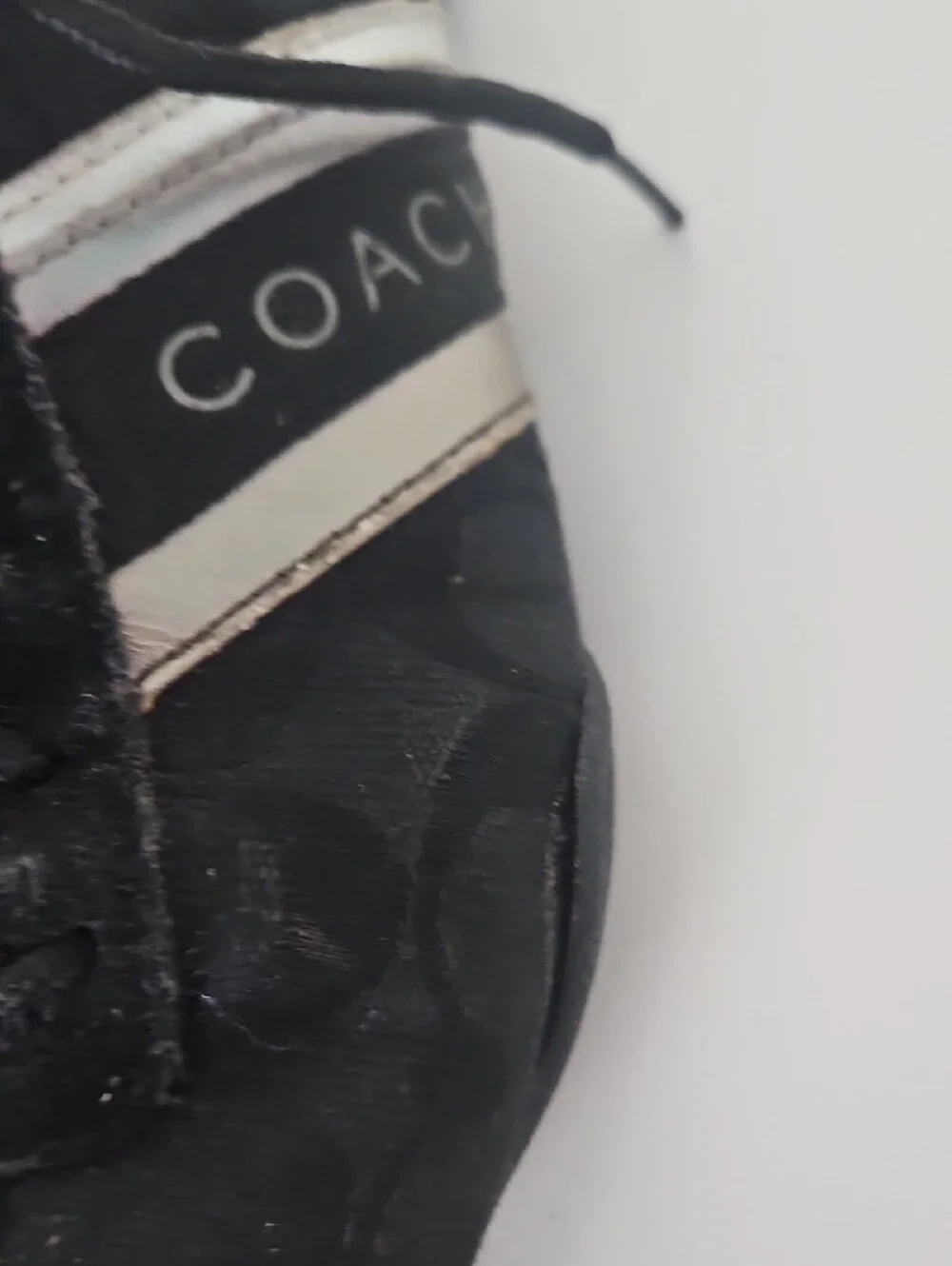 Coach Womens Jayme Black Sneakers with Silver Trim